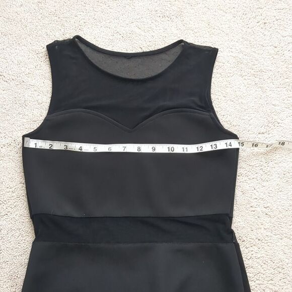 H&M Black Mesh Mini Dress Size S - Picture 5 of 7